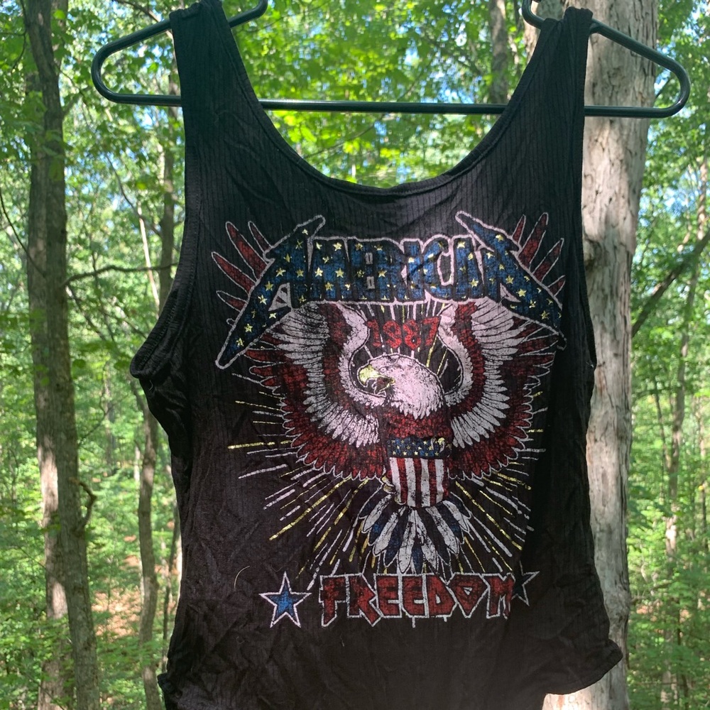 America black bodysuit with eagle and gold accents